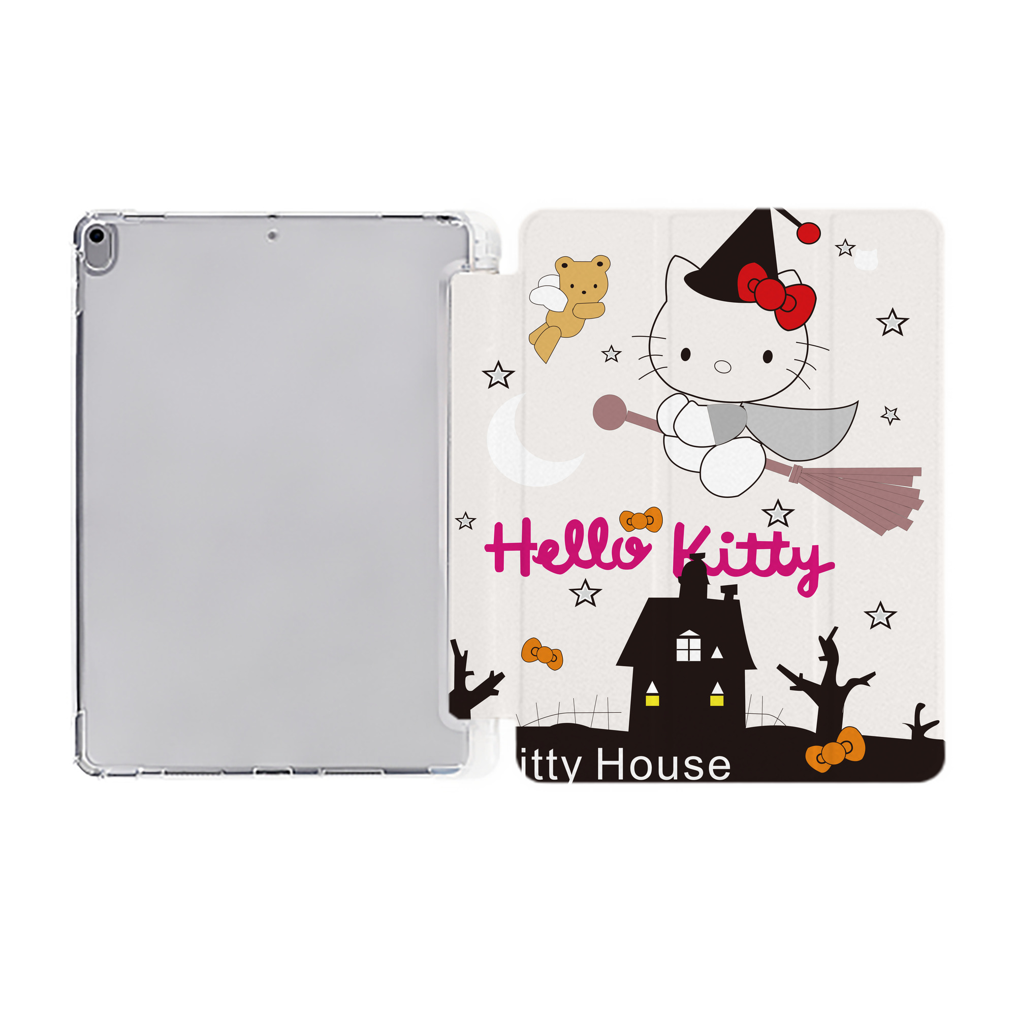 （画像用） Hello Kitty ハローキティ IPad ケース ペン収納付き 三つ折りスタンド PUレザー×シリコン 対応機種9.5/10.5/10.9インチ